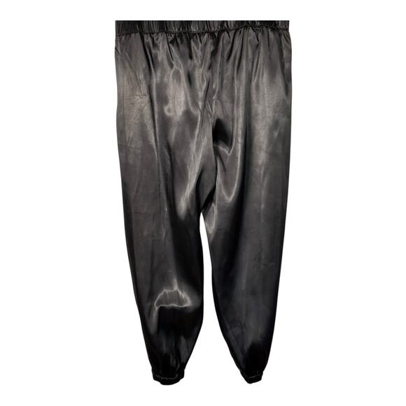 Lane Bryant Black Satin Jogger Pants Pull On Elastic Women’s Size 16 Classic - Picture 5 of 12